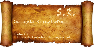 Suhajda Krisztofer névjegykártya